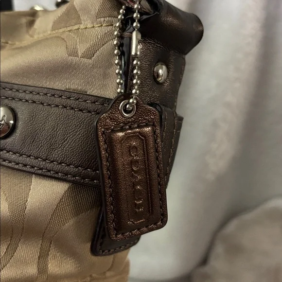 Coach Metallic Bronze and Beige Handbag 2012 - EUC - Picture 9 of 14